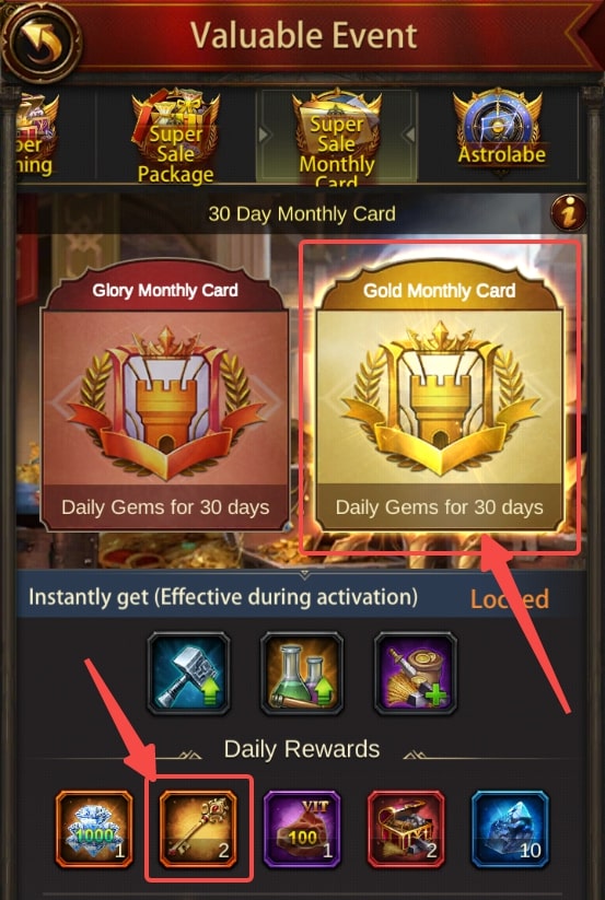 Gold Monthly Card