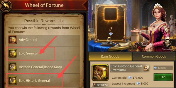 Get Turenne from Wheel of Fortune and Auction House